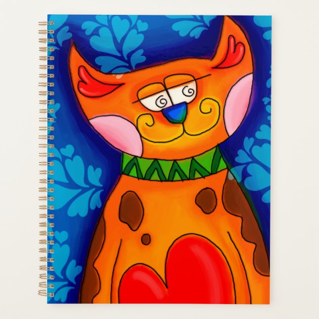 Smiling Orange Tabby Cat Planner (Front)