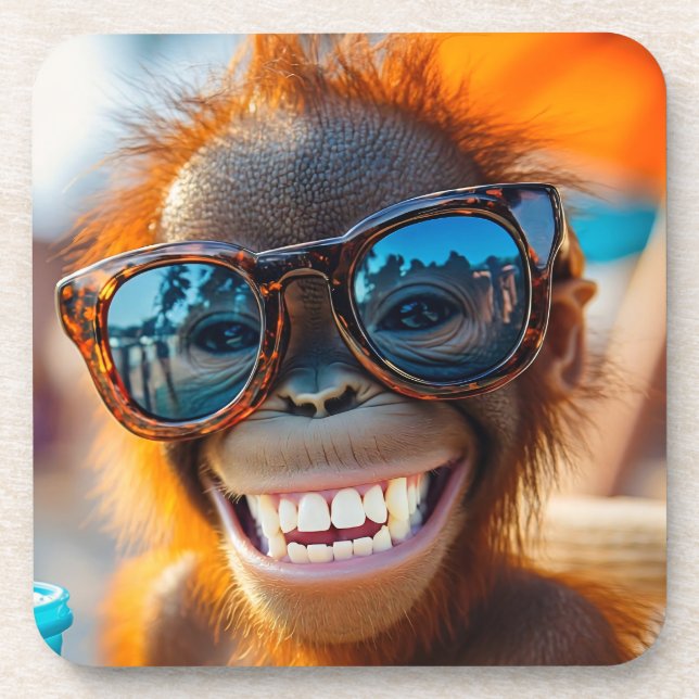 Smiling Oranguthan Coaster (Front)