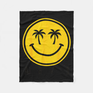 Smiling palm tree hawaii beach summer vacation fleece blanket