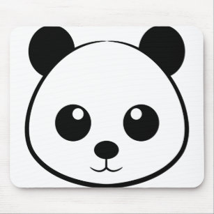Smiling  panda face mouse pad