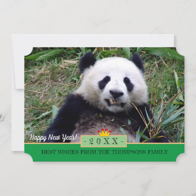 Smiling Panda & Happy New Year! Card /China (Front)