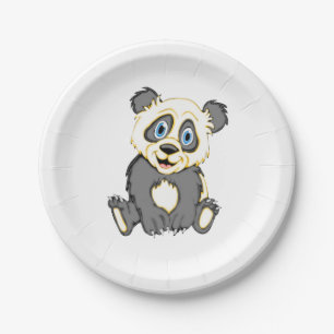 Smiling Panda Paper Plate