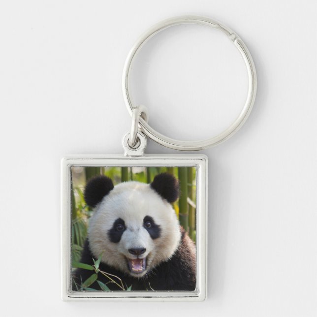 Smiling Panda Portrait Key Ring (Front)