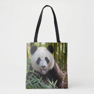 Smiling Panda Portrait Tote Bag