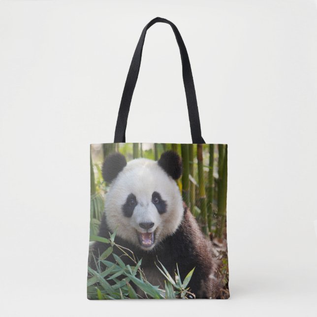 Smiling Panda Portrait Tote Bag (Front)