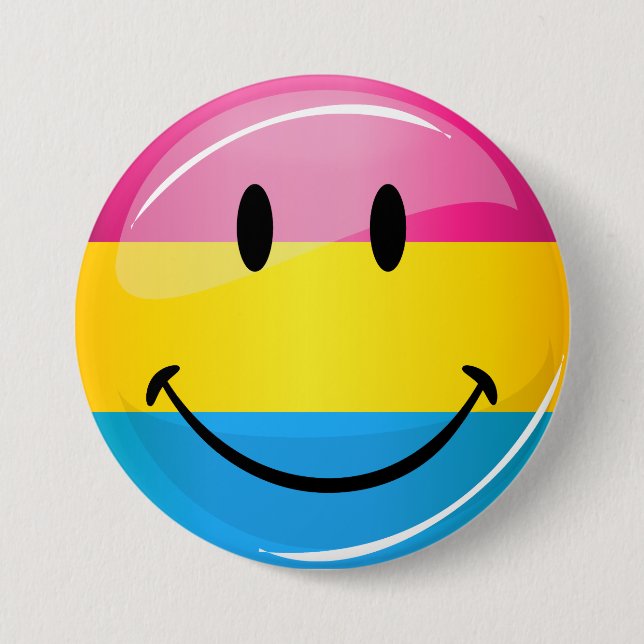 Smiling Pansexual Pride Flag 7.5 Cm Round Badge (Front)