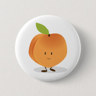 Smiling Peach 6 Cm Round Badge