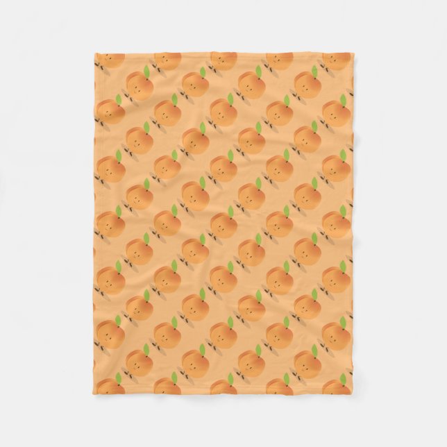Smiling Peach Fleece Blanket (Front)