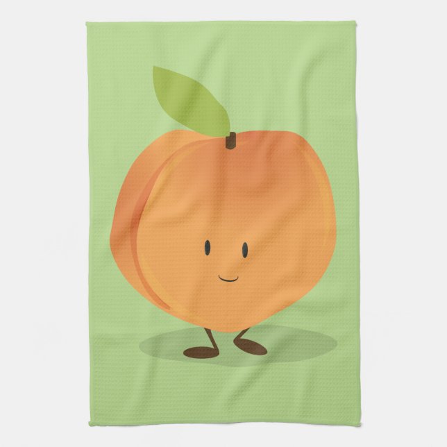 Smiling Peach Tea Towel (Vertical)