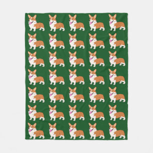 Smiling Pembroke Welsh Corgi Fleece Blanket