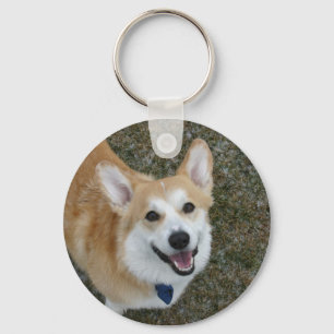 Smiling Pembroke Welsh Corgi Key Ring