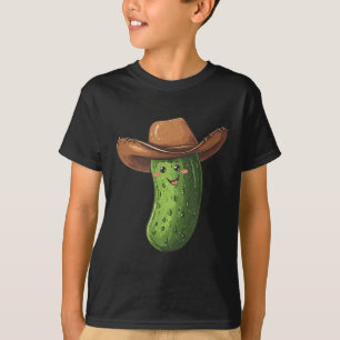Smiling Pickle In Western Cowboy Hat Costume  T-Shirt