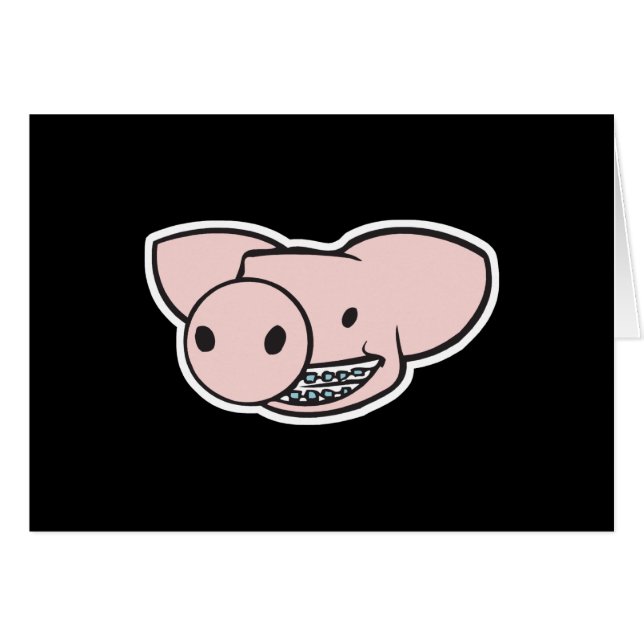 smiling pig with braces (Front Horizontal)