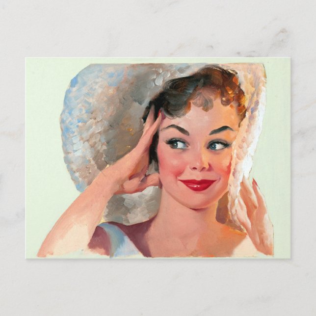 Smiling Pin Up Postcard (Front)