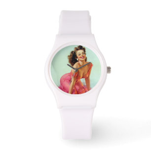 Smiling Pin Up Watch