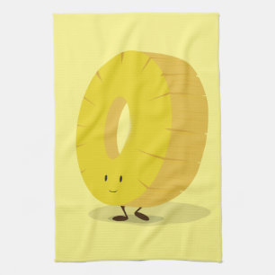 Smiling Pineapple Slice Tea Towel