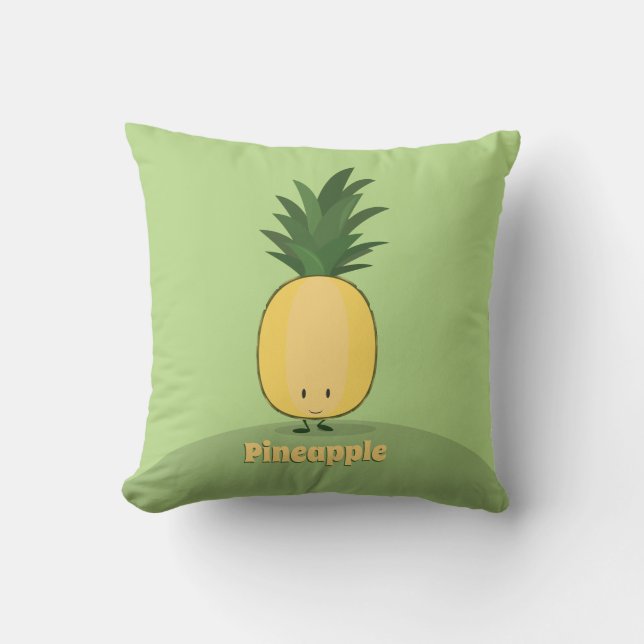 Smiling Pineapple | Throw Pillow (Front)