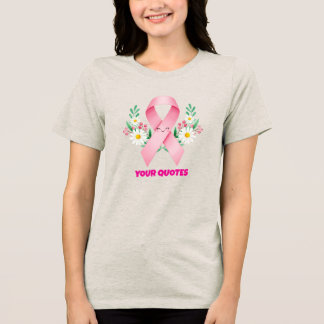 Smiling Pink Breast Cancer Awareness Ribbon Tri-Blend Shirt