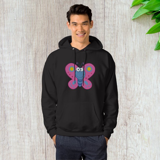 Smiling Pink Butterfly Mens Hoodie (Creator Uploaded)