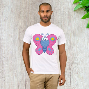 Smiling Pink Butterfly Mens T-Shirt