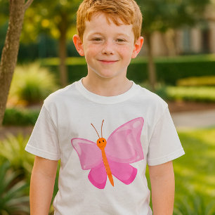 Smiling Pink Butterfly T-Shirt