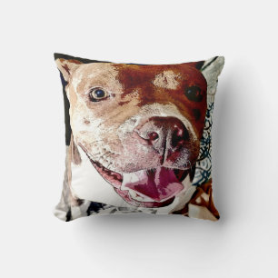 Smiling Pittie Face Cushion