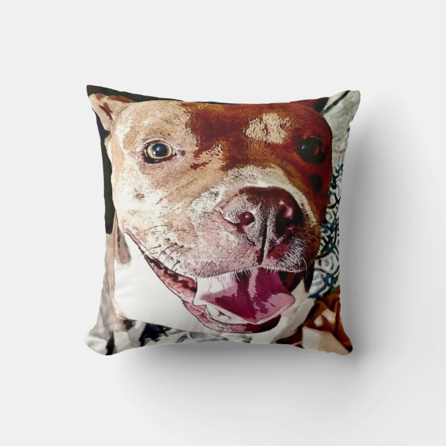 Smiling Pittie Face Cushion (Front)