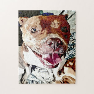 Smiling Pittie Face Jigsaw Puzzle