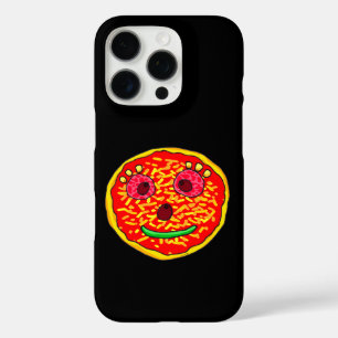 Smiling Pizza Face Illustration Design iPhone 16 Pro Case