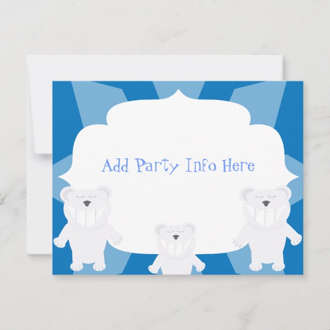 Smiling Polar Bears Fun Cute Cartoon Art (Front)