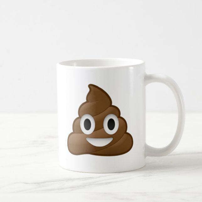 Smiling Poop Emoji Coffee Mug (Right)