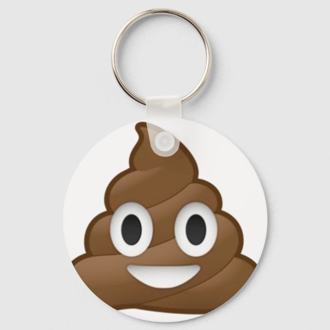 Smiling Poop Emoji Key Ring (Front)