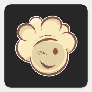 Smiling Popcorn Square Sticker