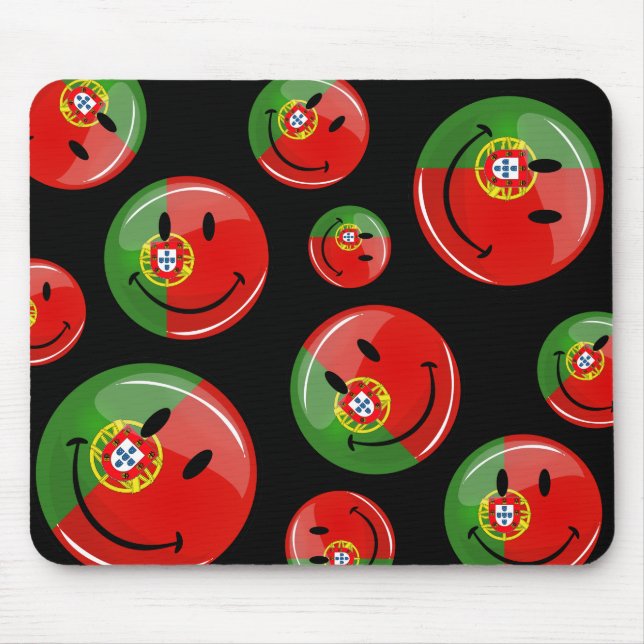 Smiling Portuguese Flag Mouse Pad (Front)