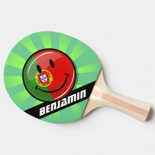 Smiling Portuguese Flag Ping Pong Paddle