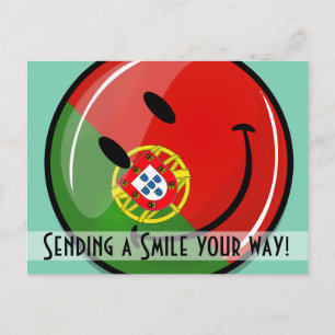 Smiling Portuguese Flag Postcard
