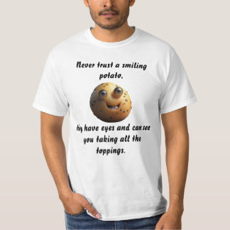 Smiling potato funny potato head shirt design