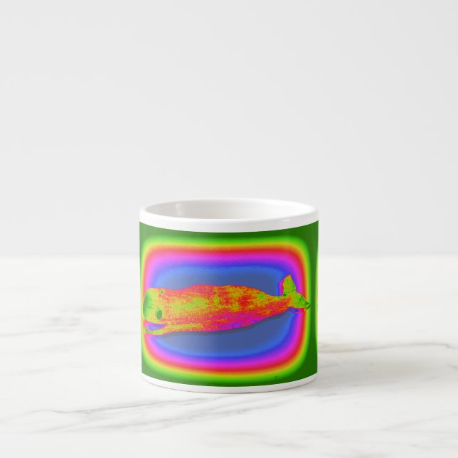 smiling psychedelic whale espresso mug (Front)