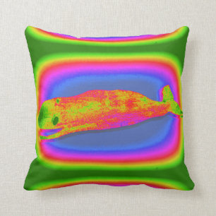 smiling psychedelic whales pillow