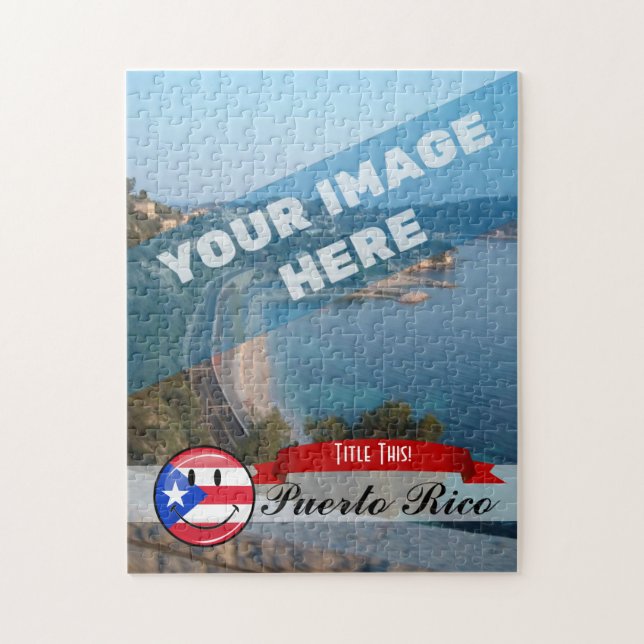 Smiling Puerto Rican Flag Jigsaw Puzzle (Vertical)