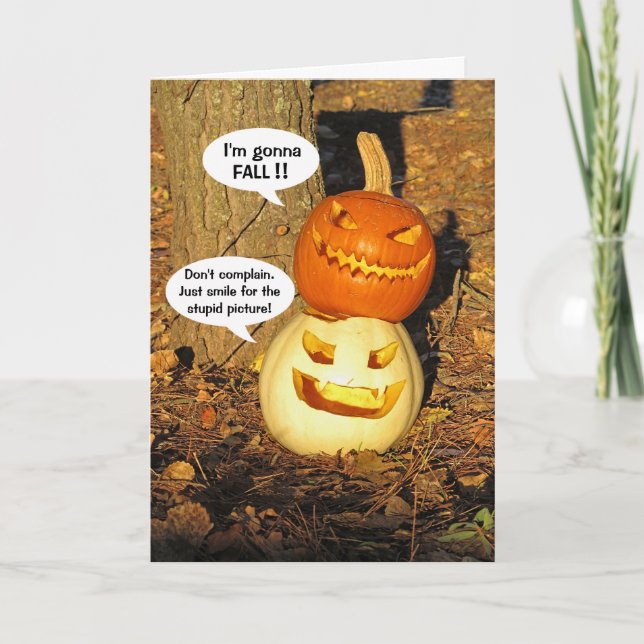 Smiling Pumpkin Buddies Halloween Card (Front)