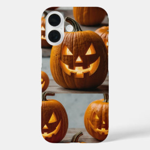 Smiling Pumpkin Face Halloween iPhone 16 Case