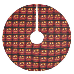 Smiling Pumpkin Halloween Season Brushed Polyester Tree Skirt