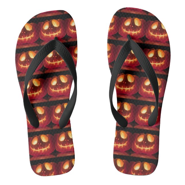 Smiling Pumpkin Halloween Season Thongs (Footbed)