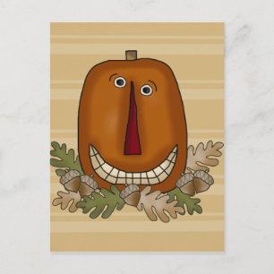 Smiling Pumpkin Postcard