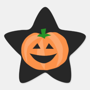 Smiling Pumpkin Star Sticker
