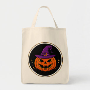 Smiling Pumpkin Witch Hat Halloween 🎃 Tote Bag