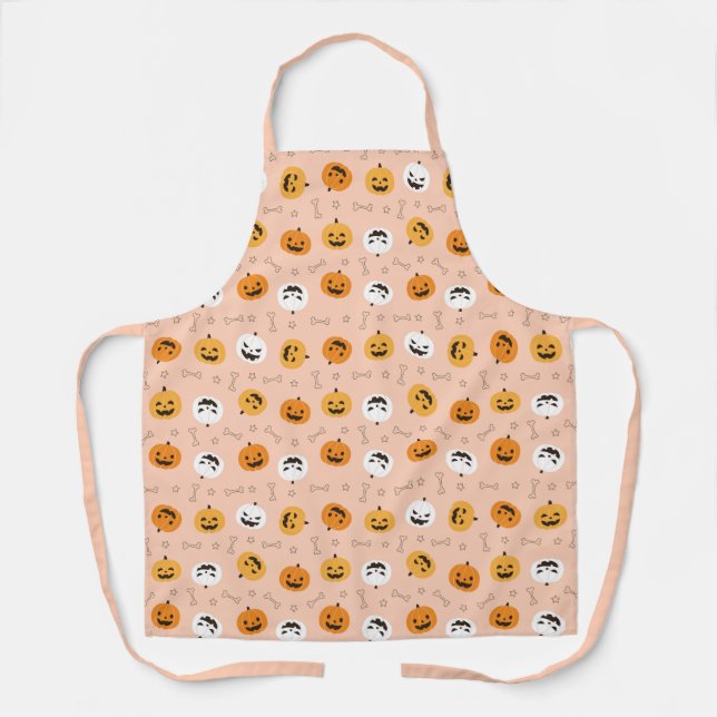 Smiling Pumpkins Pattern Apron (Front)
