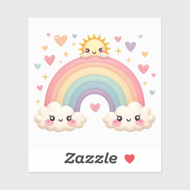 Smiling Rainbow of Love – Kawaii Hearts (Sheet)