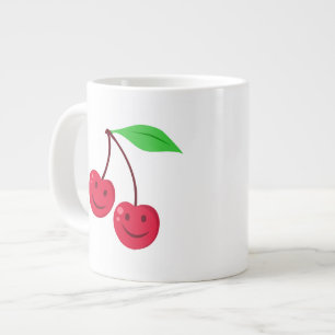 Smiling Red Cherries Large Coffee Mug
